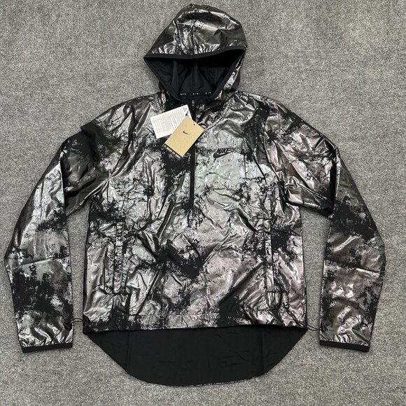 Nike Jackets & Blazers - Nike Air Womens Lightweight Jacket DV7257-010 Black Silver Foil Running Size XS